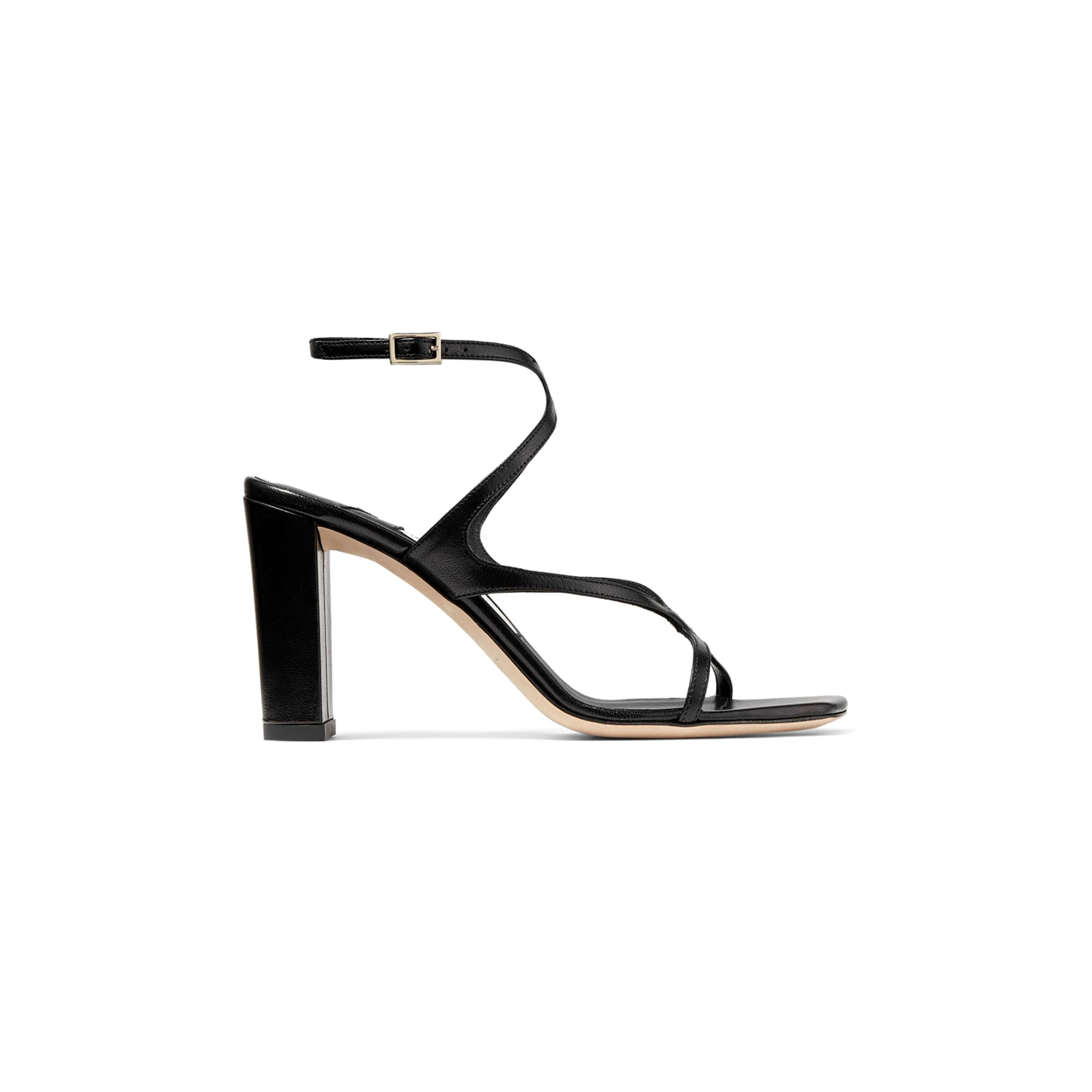 Ji*y Ch* azie 85 black nappa leather sandals azie85nap